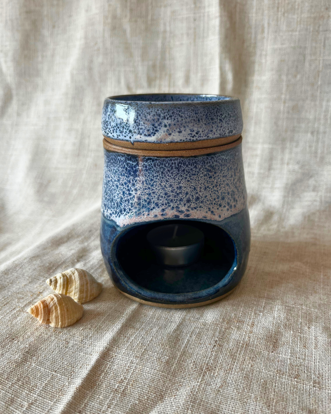 Handmade Coastal Sea Foam Ceramic Oil Burner
