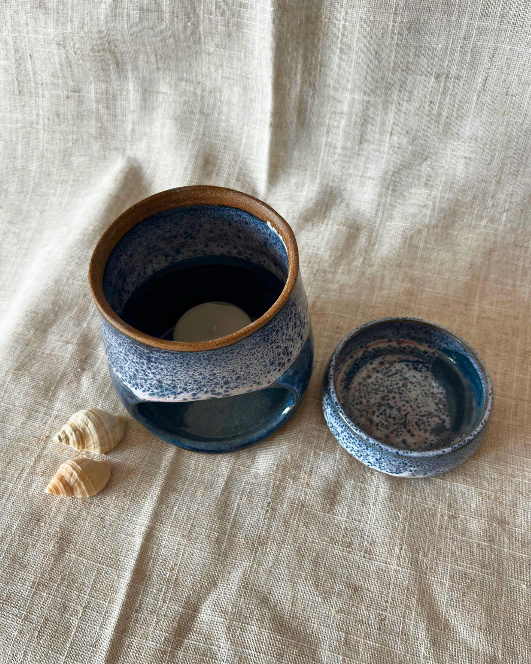 Handmade Coastal Sea Foam Ceramic Oil Burner