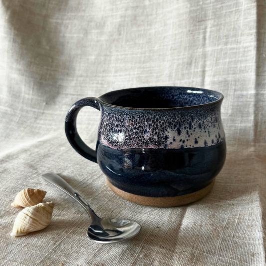 Ceramic Soup mug, large ceramic coffee mug, ocean themed gift, UK Made