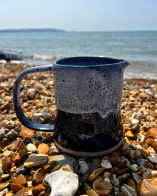 Handmade Coastal Sea Foam Ceramic Jug