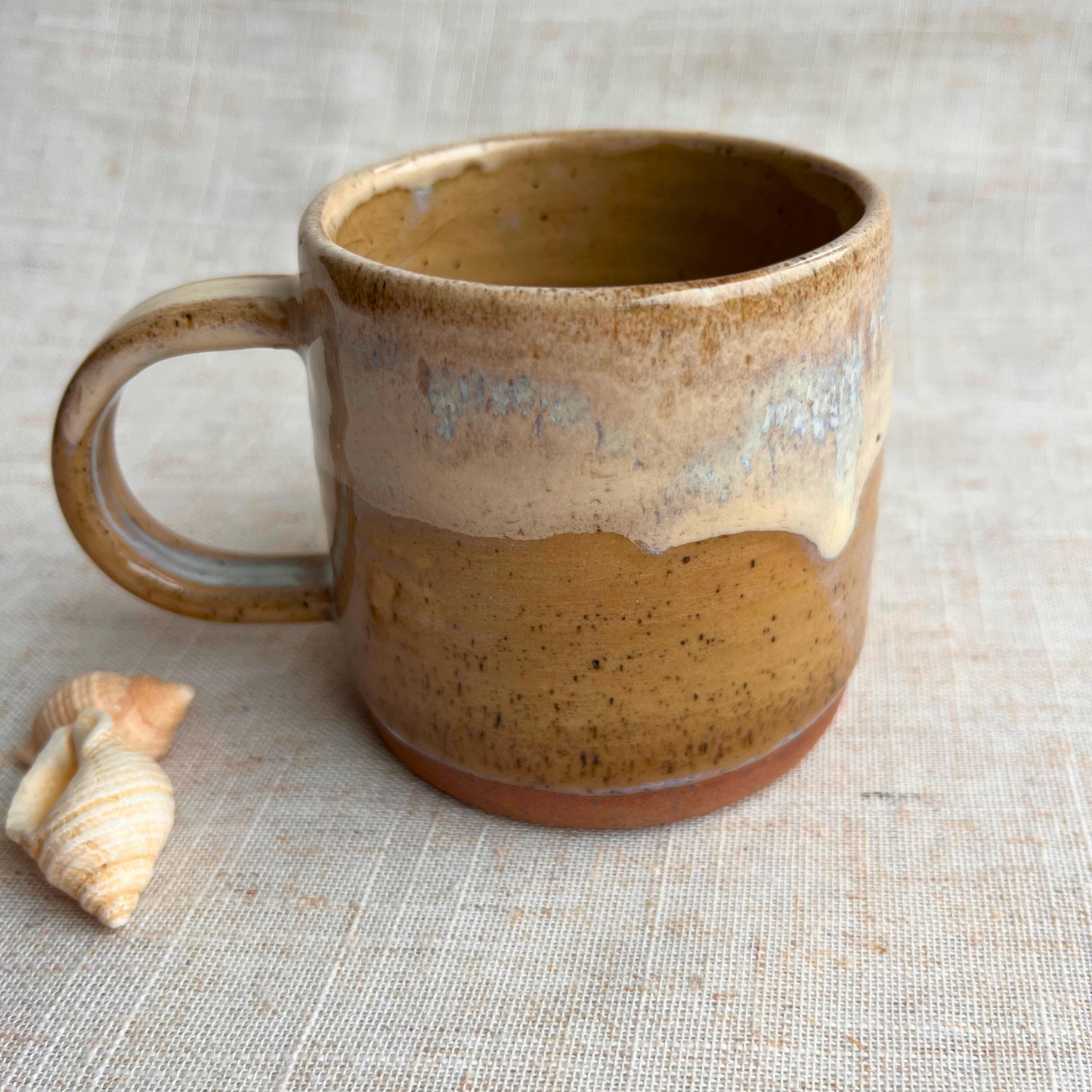 Handmade Small Ceramic Mug, Coastal Seashell Range
