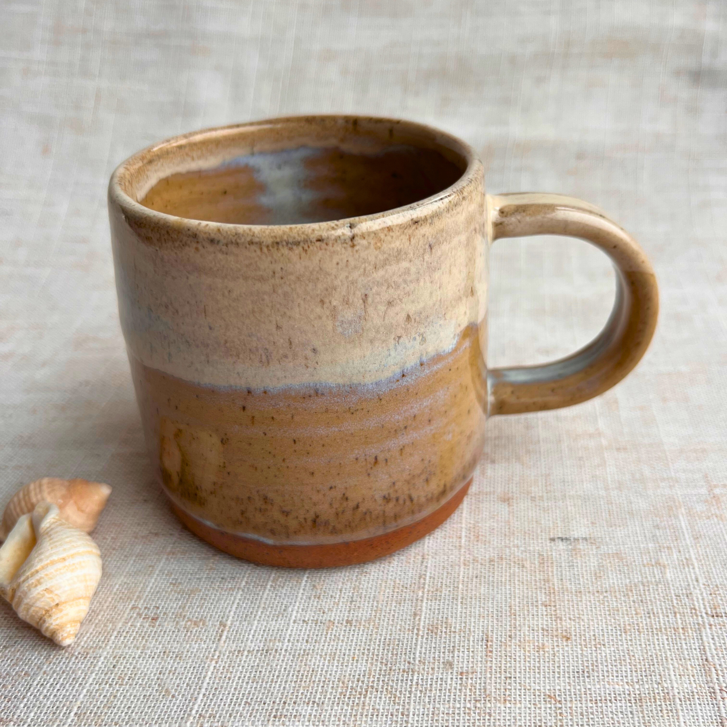 Handmade Small Ceramic Mug, Coastal Seashell Range