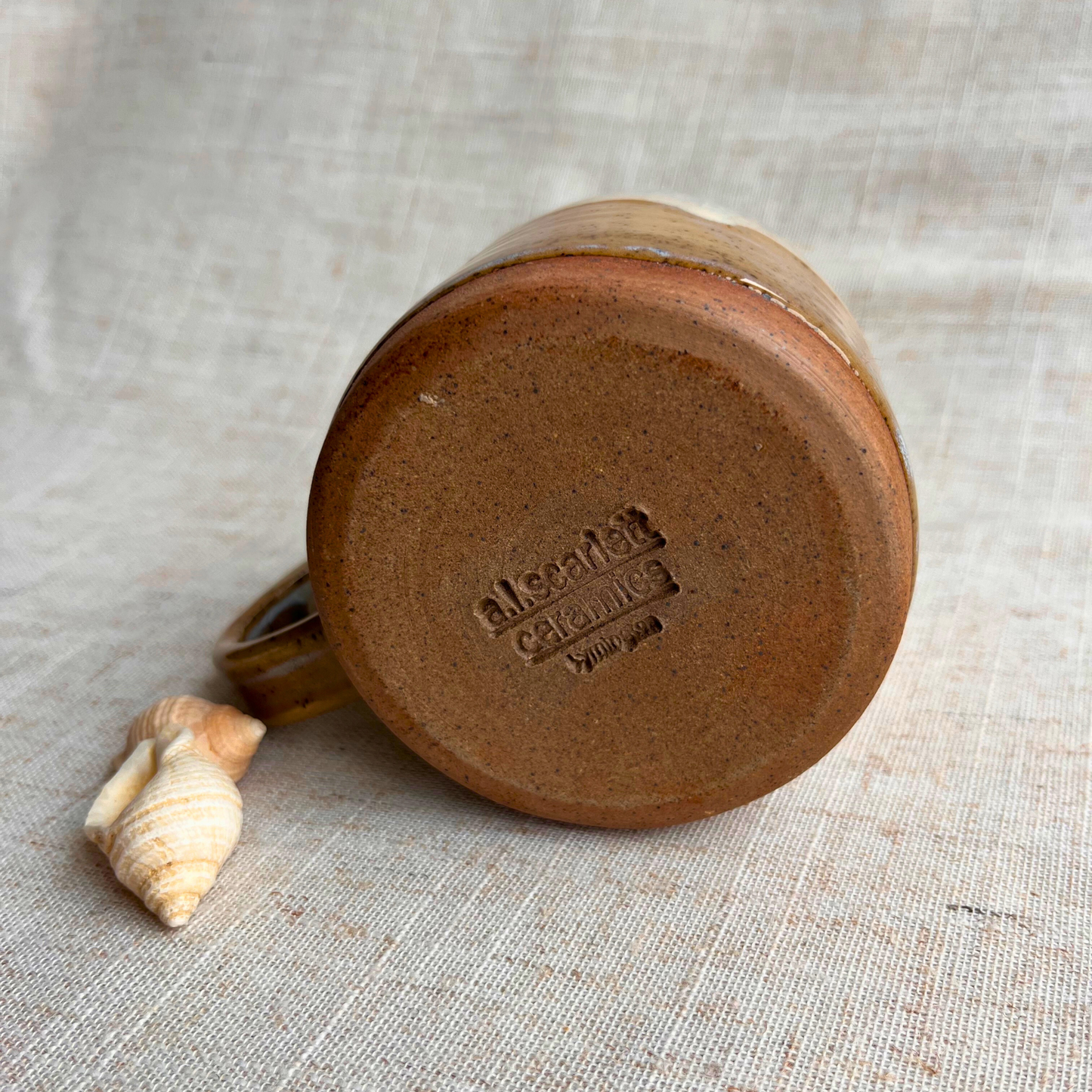 Handmade Small Ceramic Mug, Coastal Seashell Range