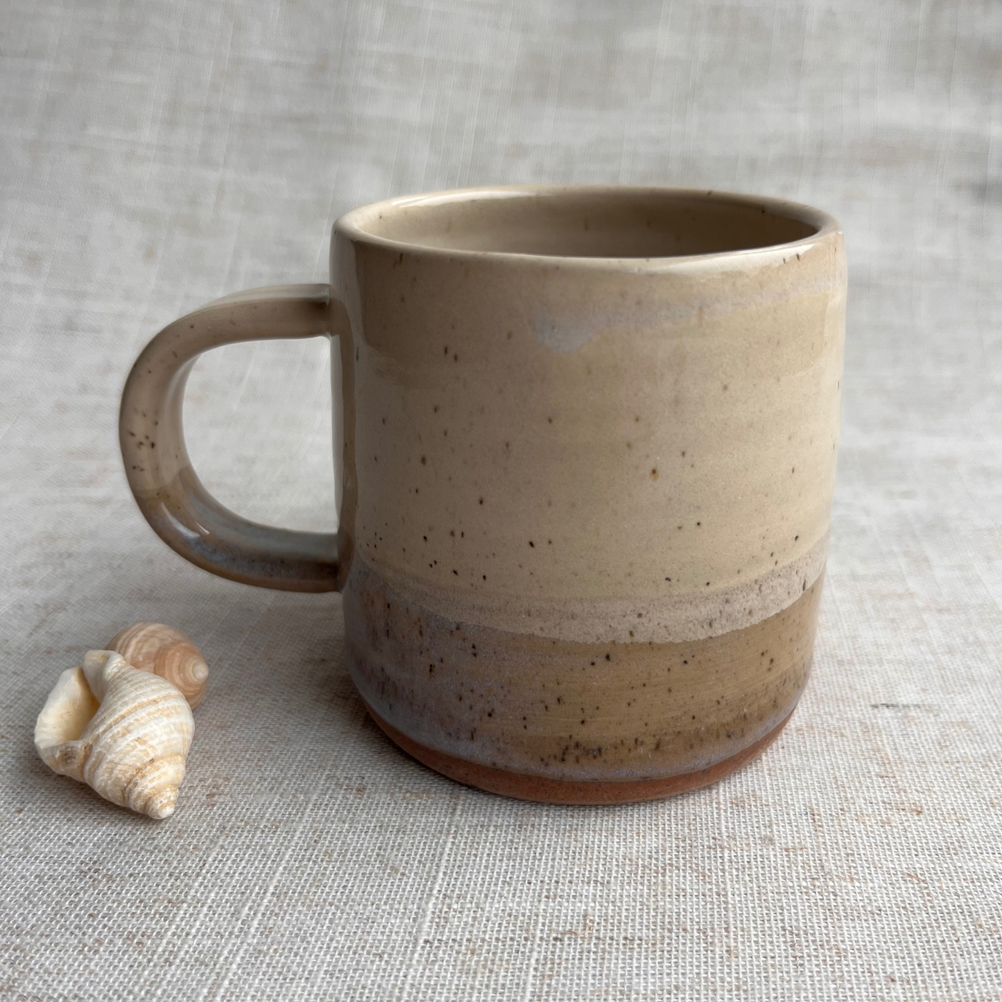 Handmade Small Ceramic Mug, Coastal Seashell Range