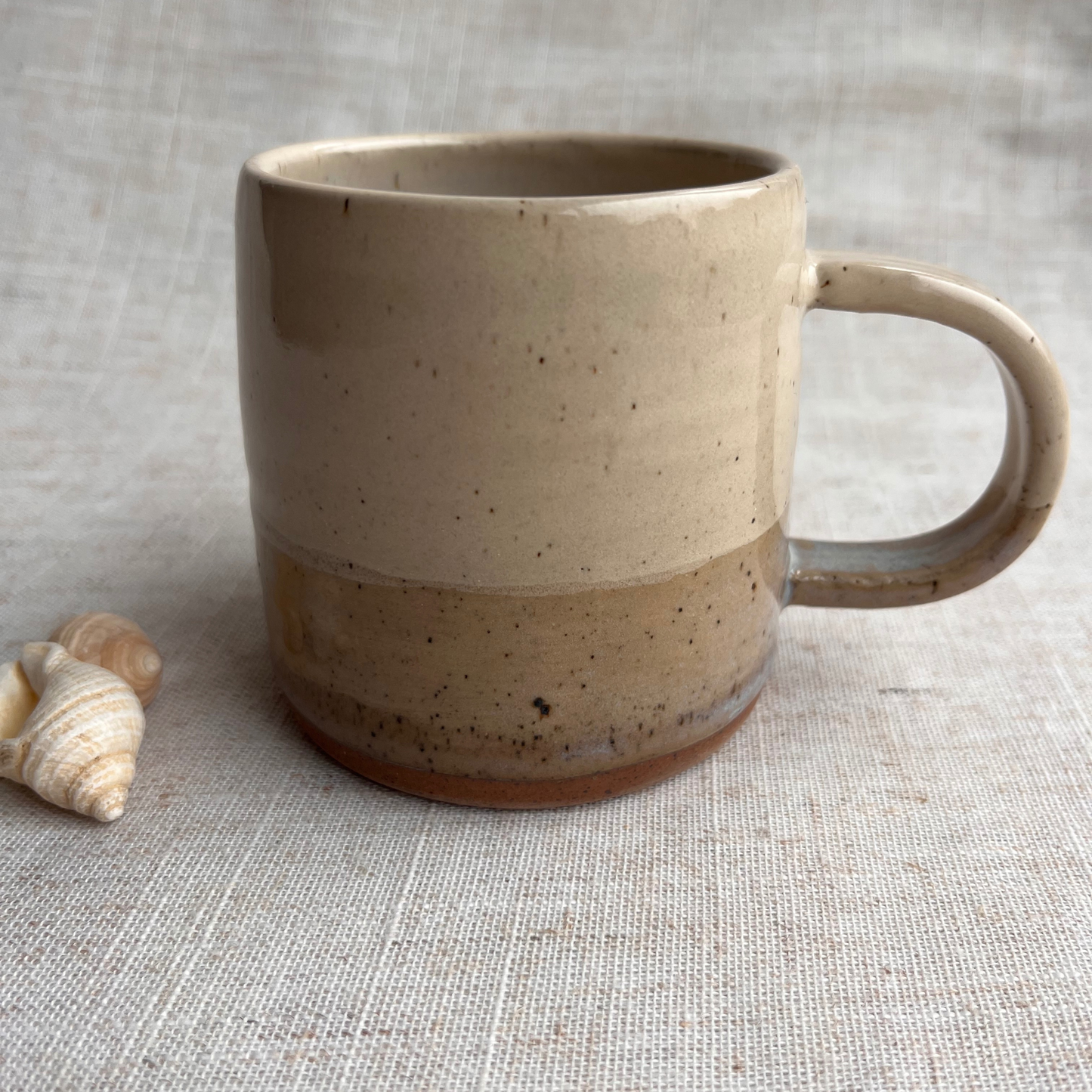 Handmade Small Ceramic Mug, Coastal Seashell Range