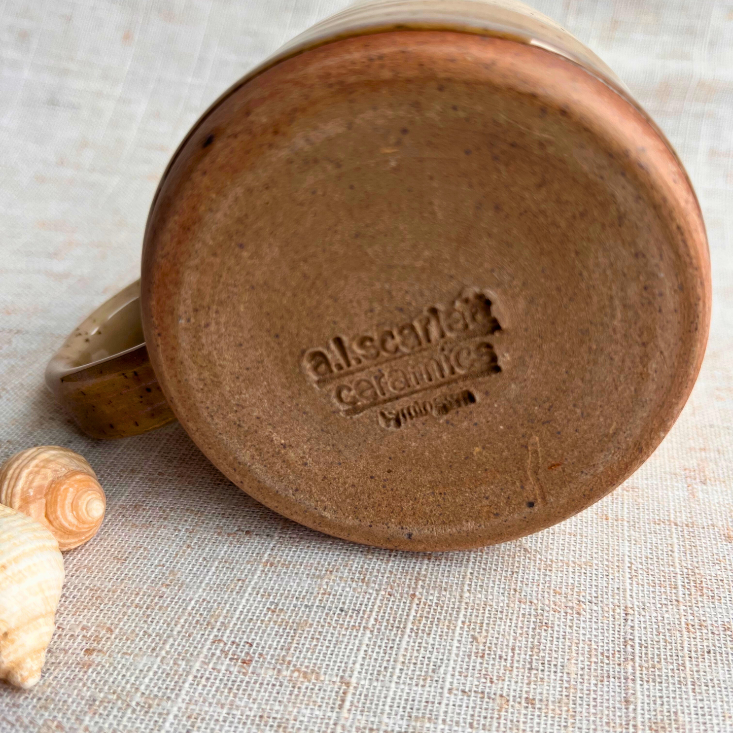 Handmade Small Ceramic Mug, Coastal Seashell Range