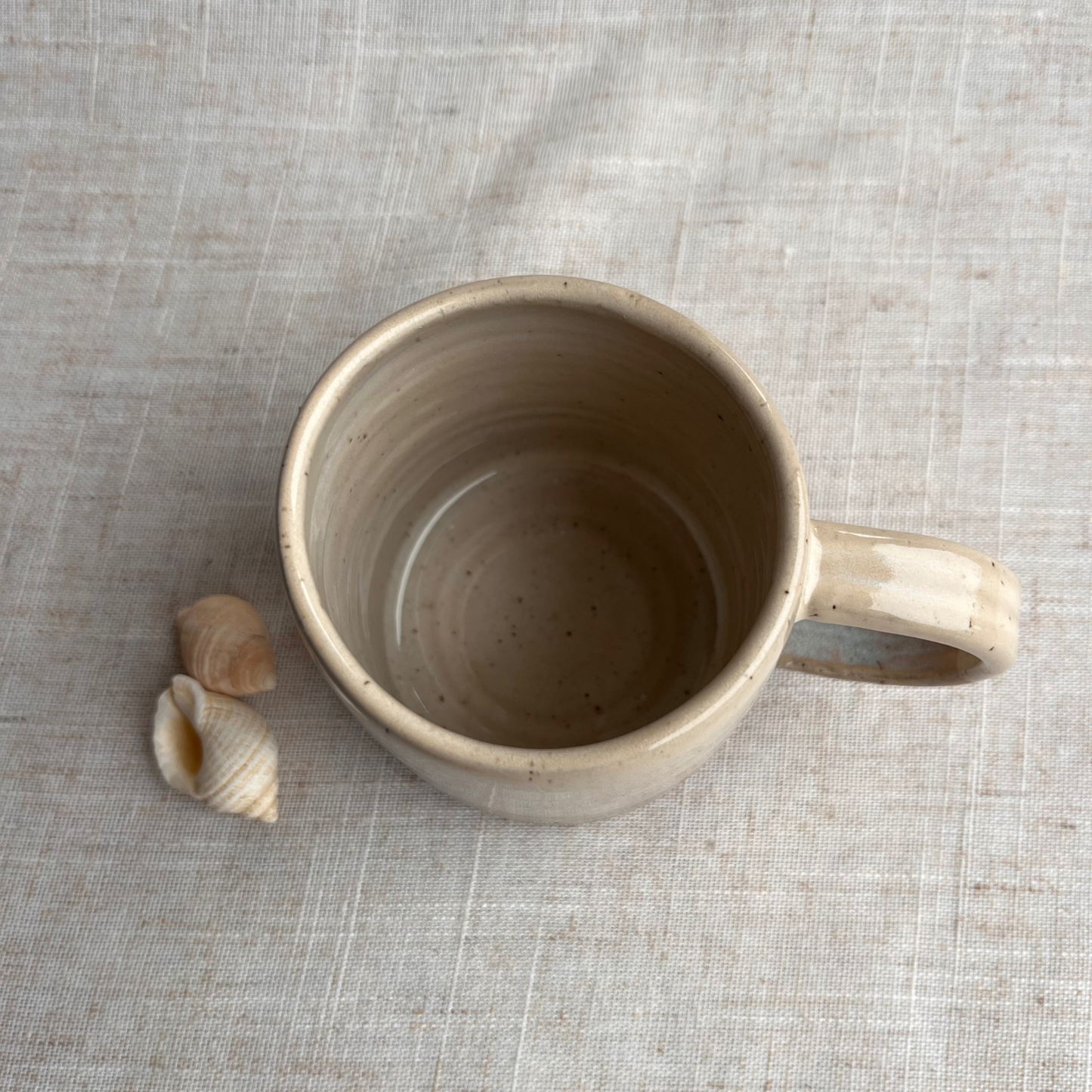Handmade Small Ceramic Mug, Coastal Seashell Range