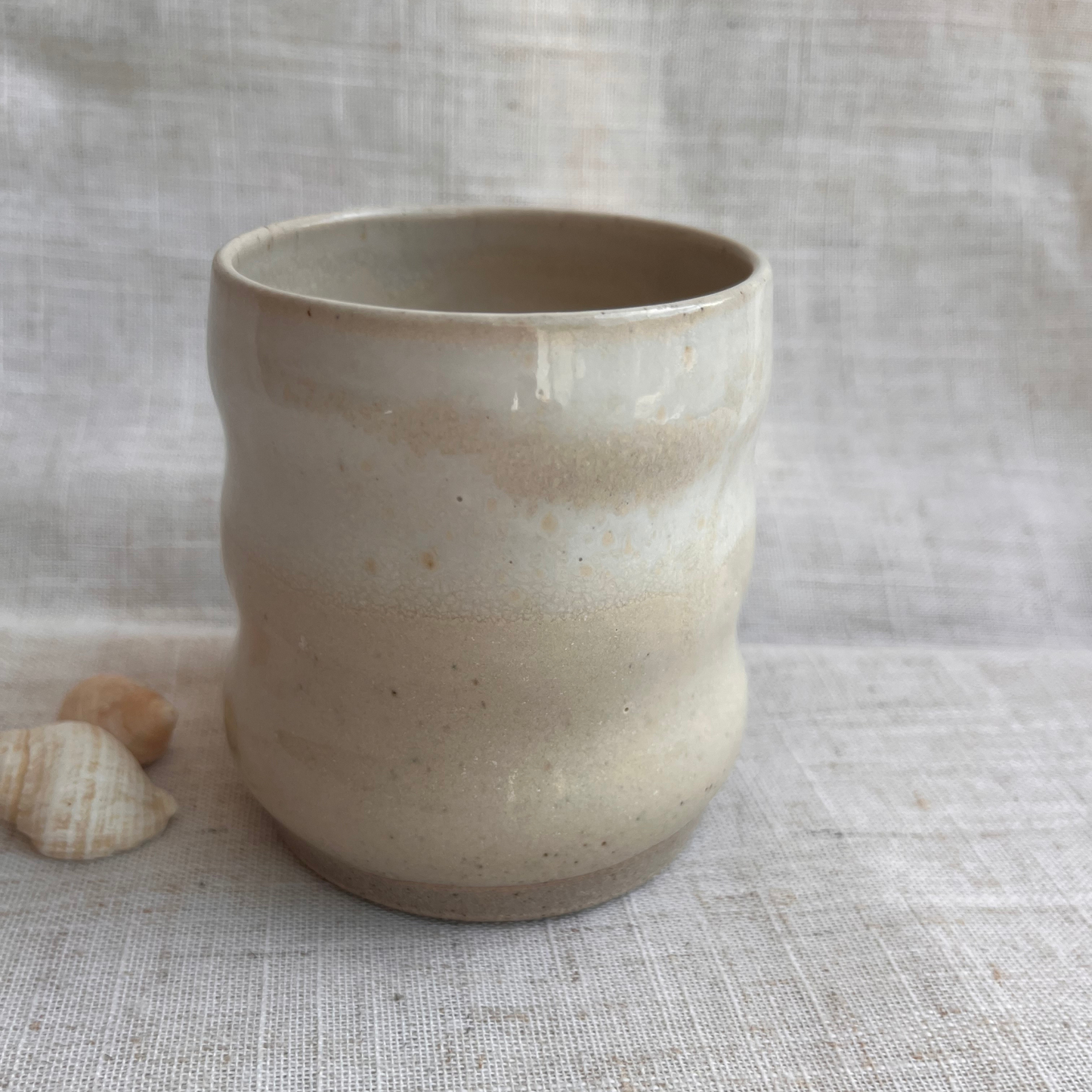 Coastal Handmade Ceramic Ripple Cup