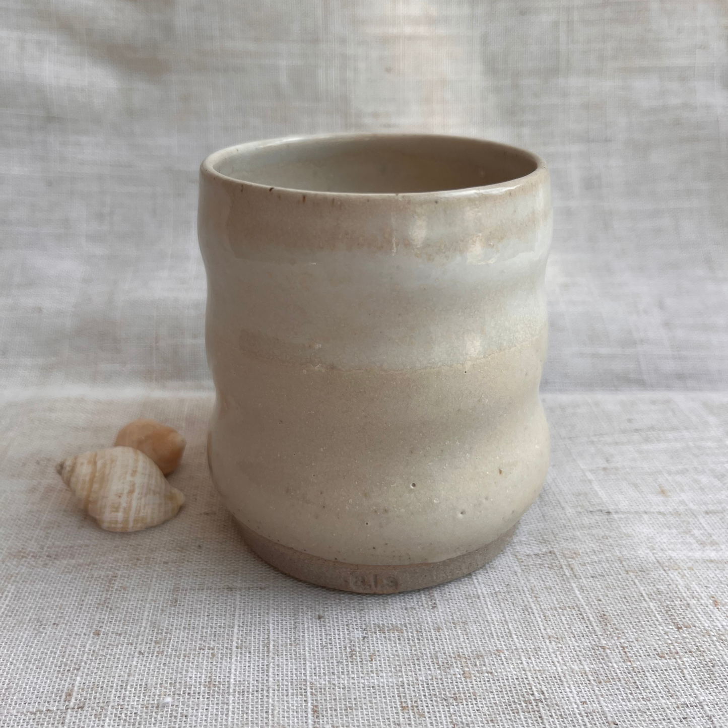 Coastal Handmade Ceramic Ripple Cup