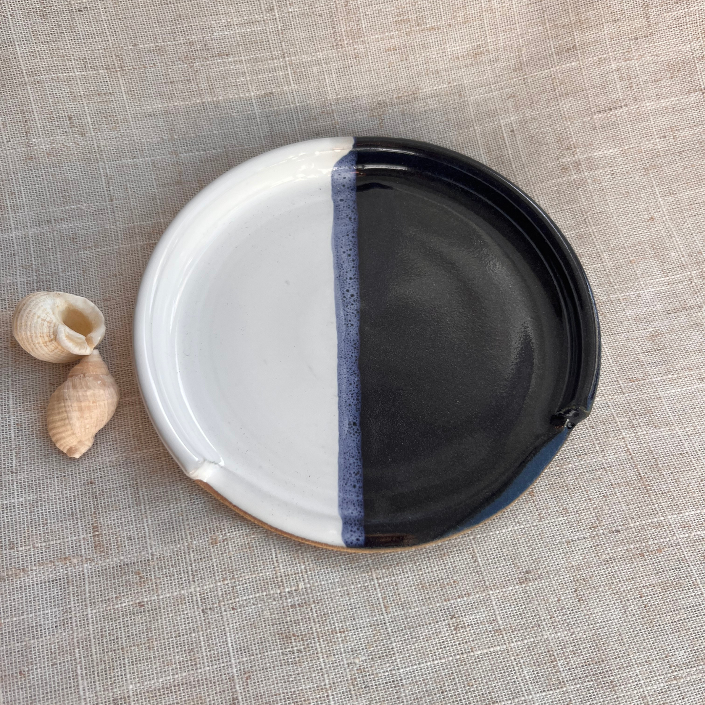 Coastal Handmade Ceramic Spoon Rest Blue & White