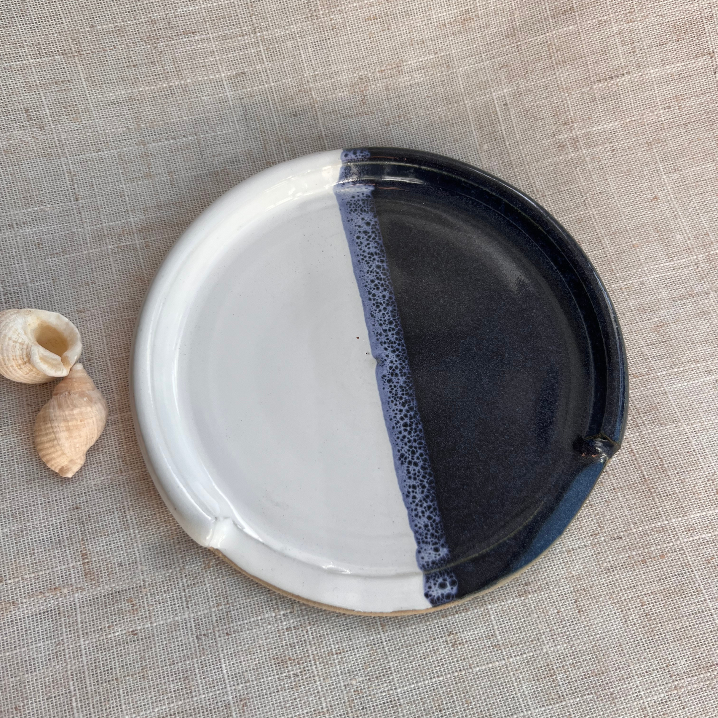 Coastal Handmade Ceramic Spoon Rest Blue & White