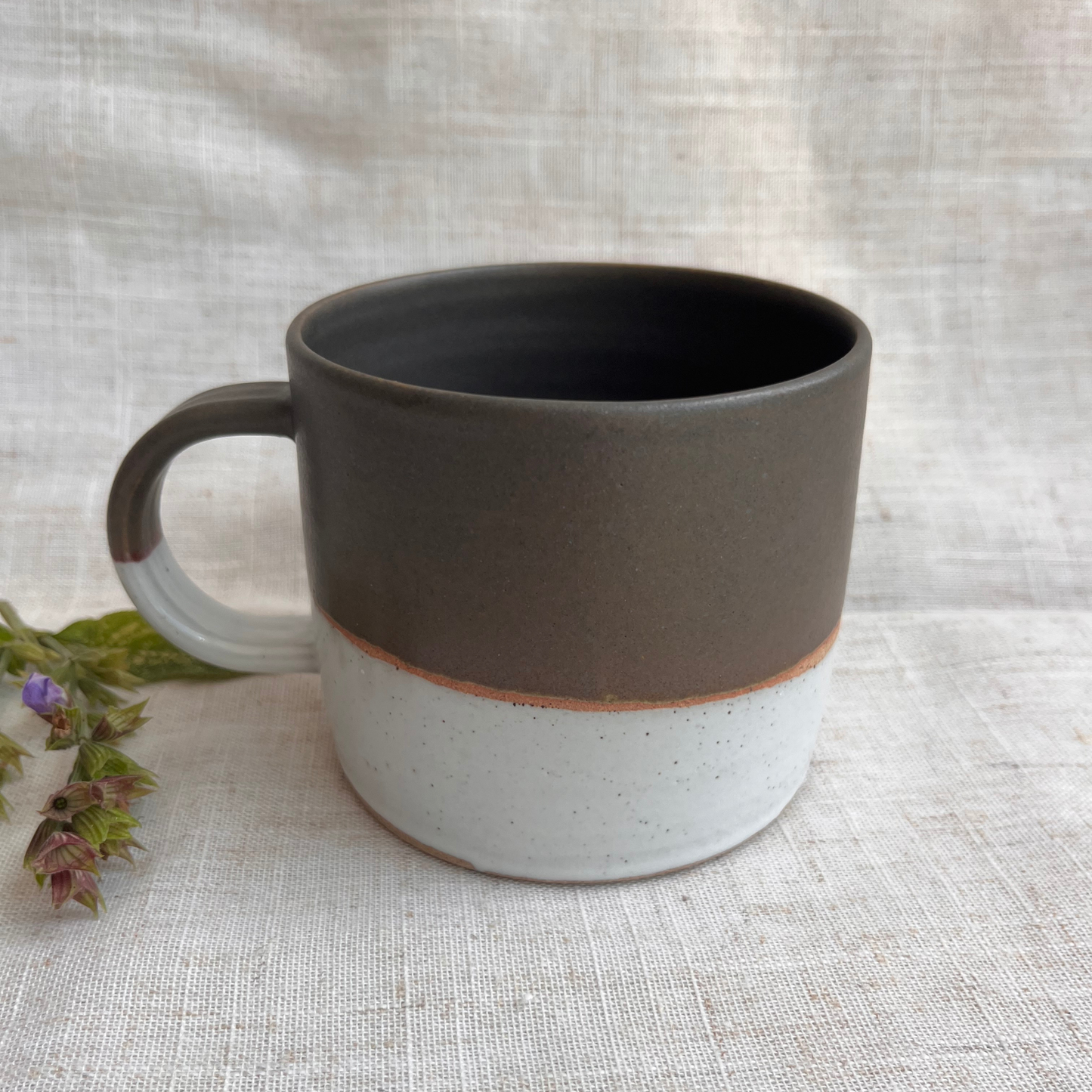 Forest Handmade Ceramic Mug Green & White