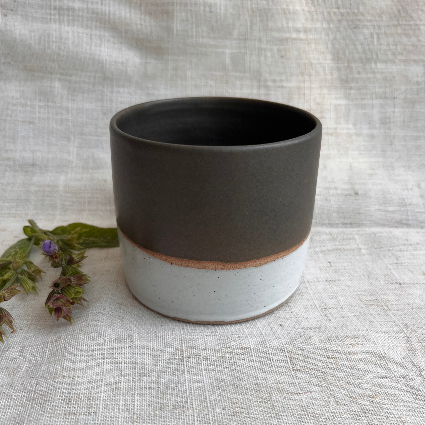 Forest Handmade Ceramic Mug Green & White