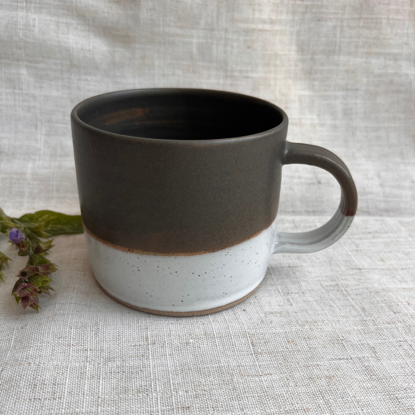 Forest Handmade Ceramic Mug Green & White