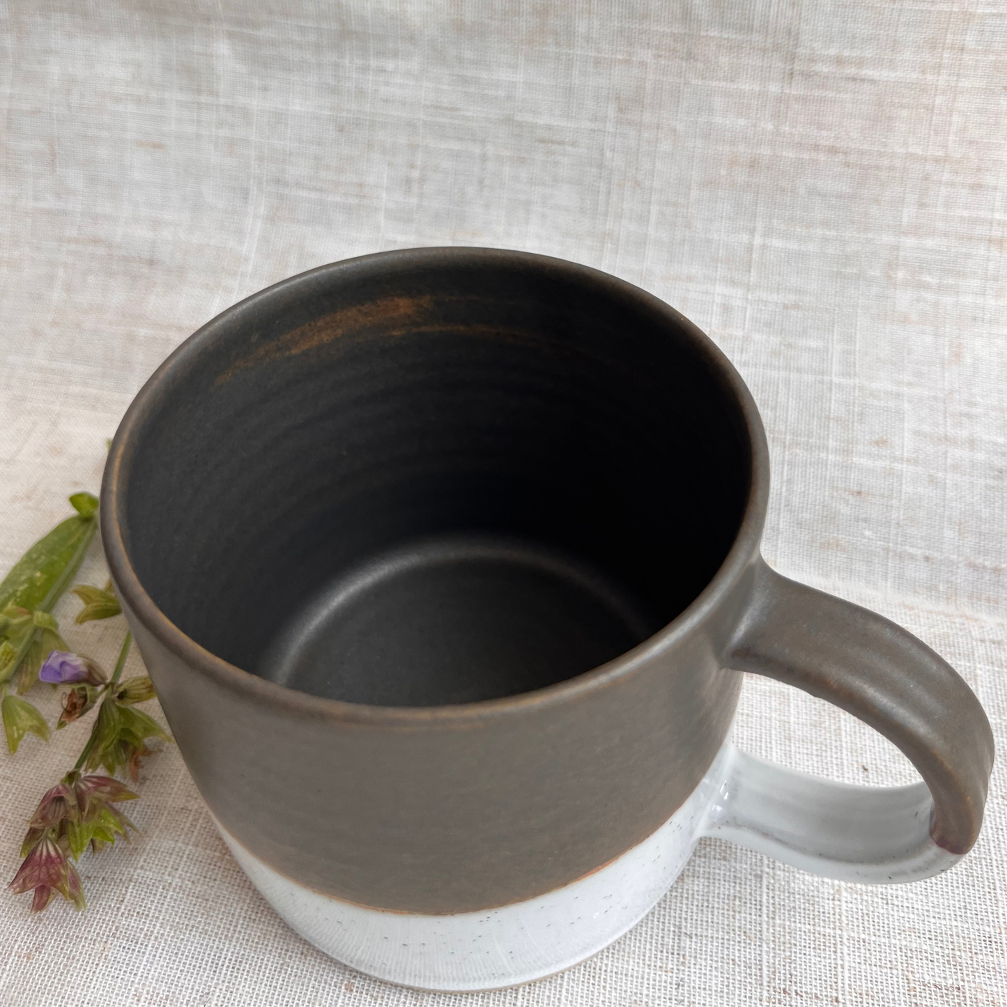 Forest Handmade Ceramic Mug Green & White