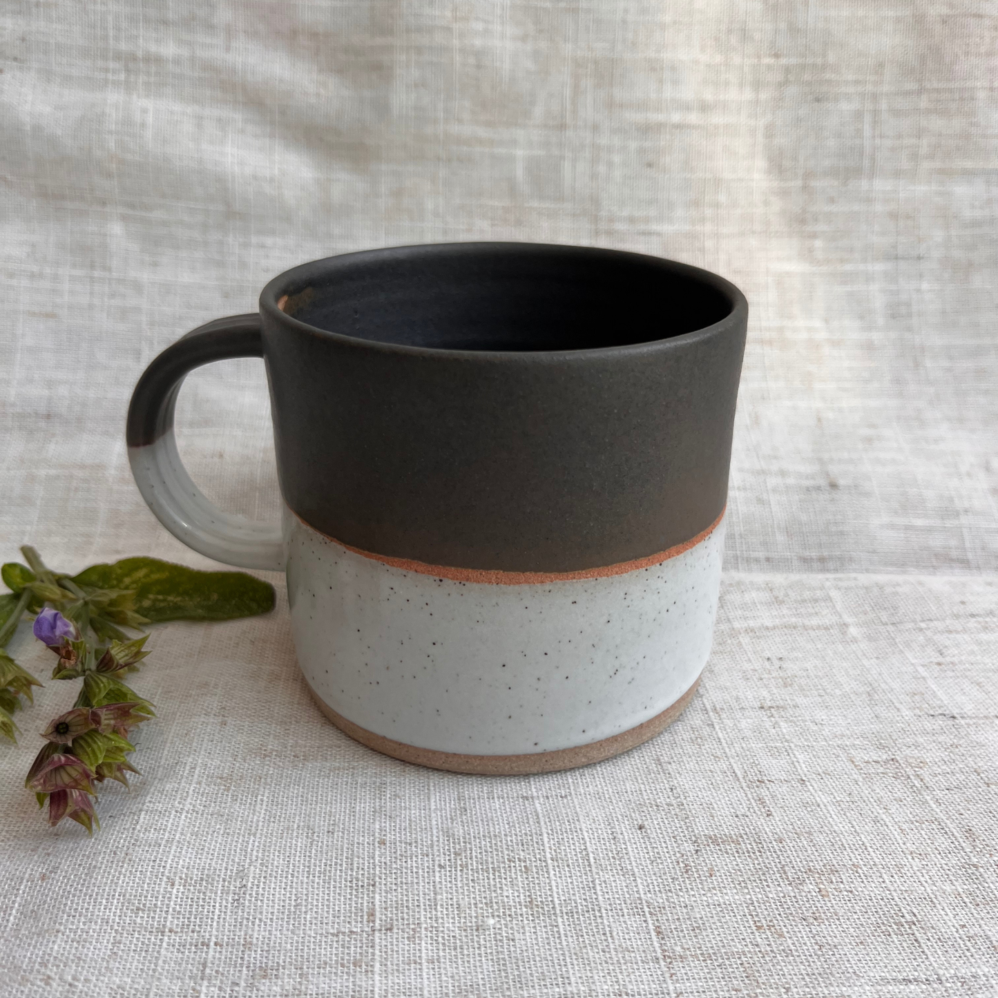 Forest Handmade Ceramic Mug Green & White