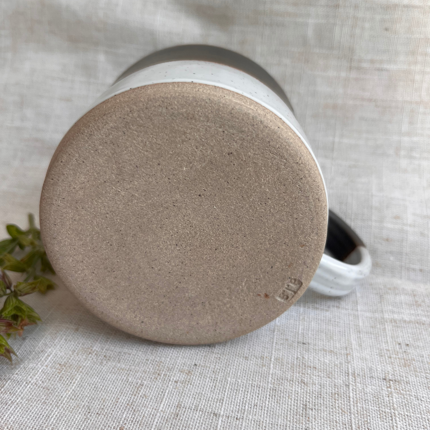 Forest Handmade Ceramic Mug Green & White