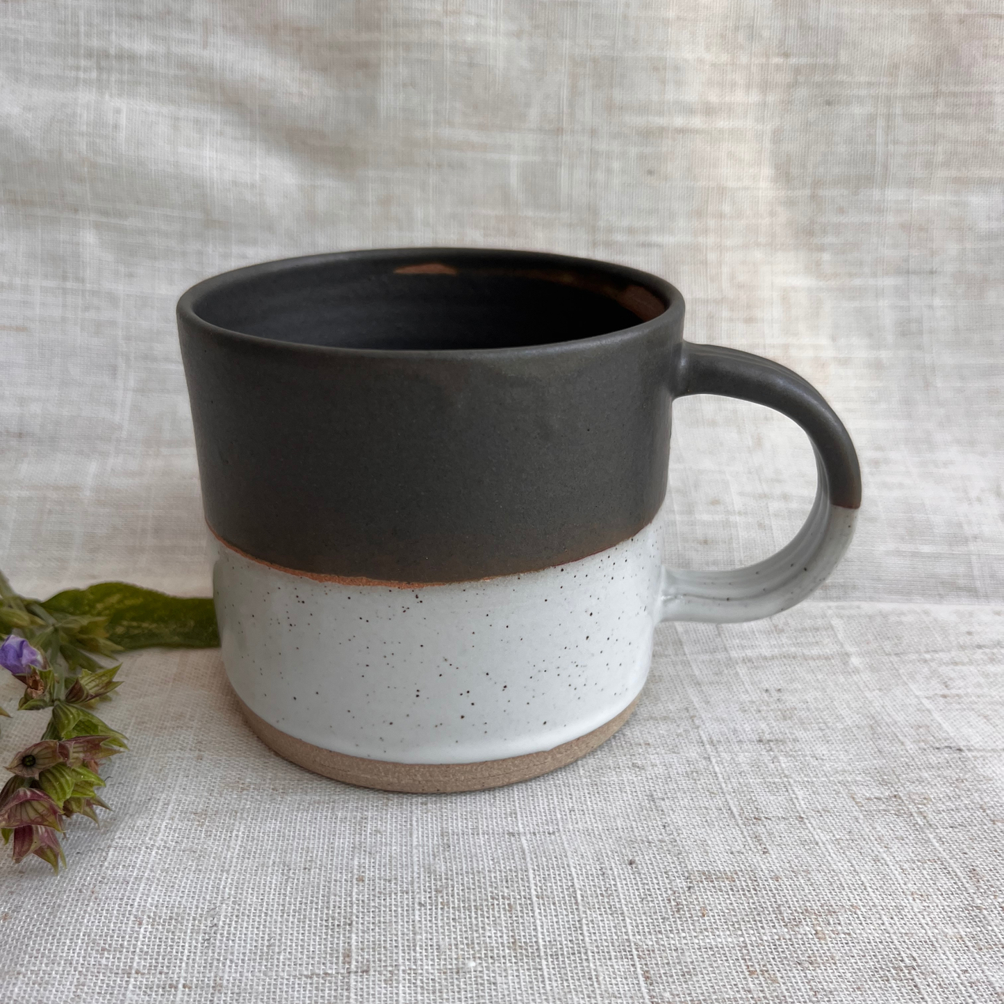 Forest Handmade Ceramic Mug Green & White