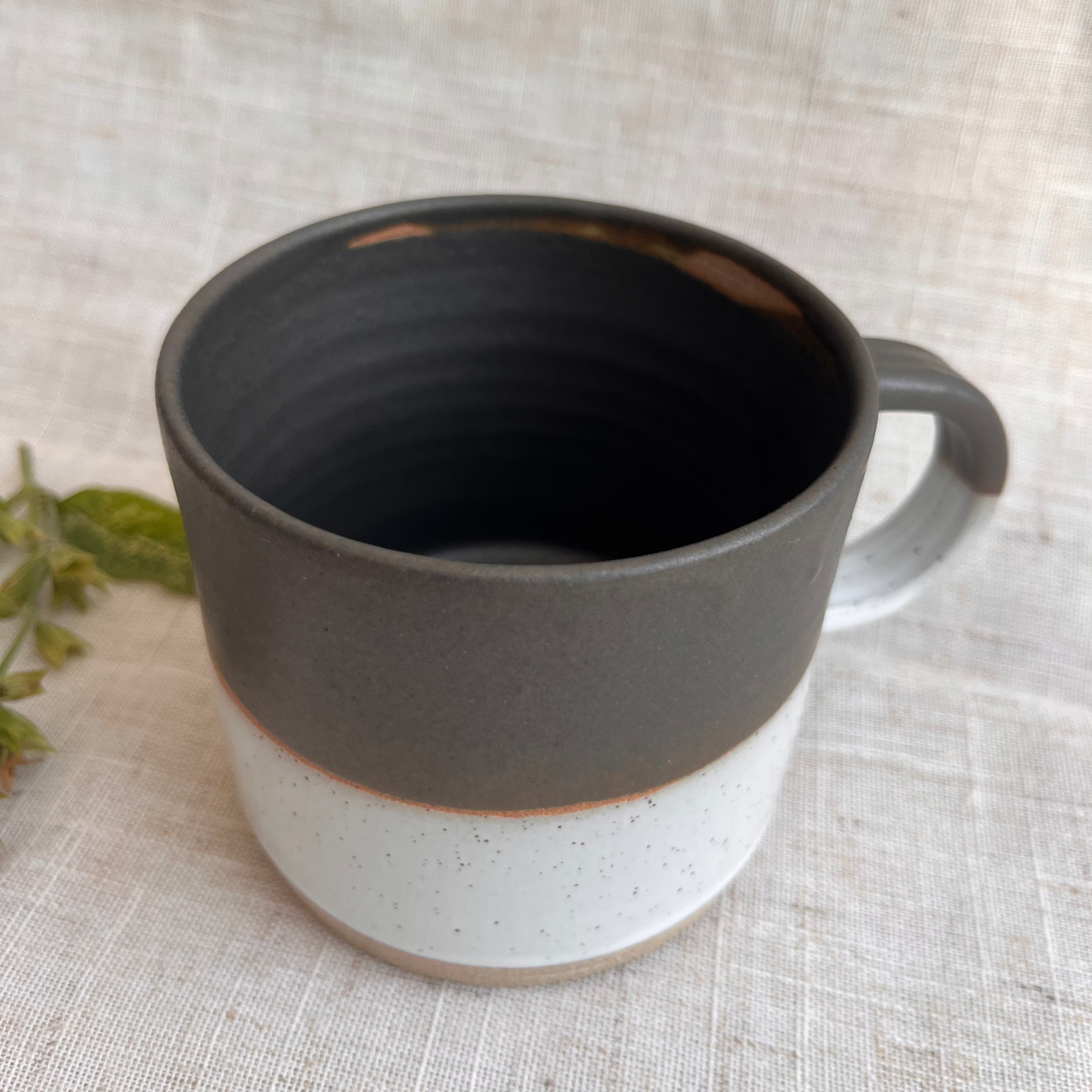 Forest Handmade Ceramic Mug Green & White