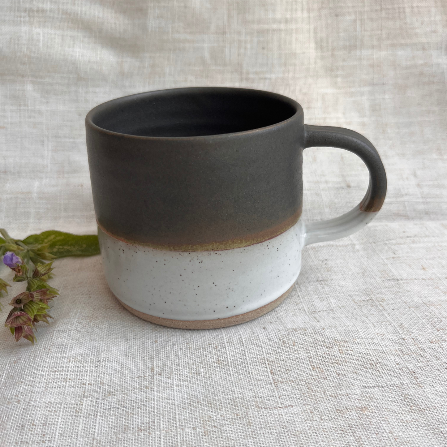 Forest Handmade Ceramic Mug Green & White