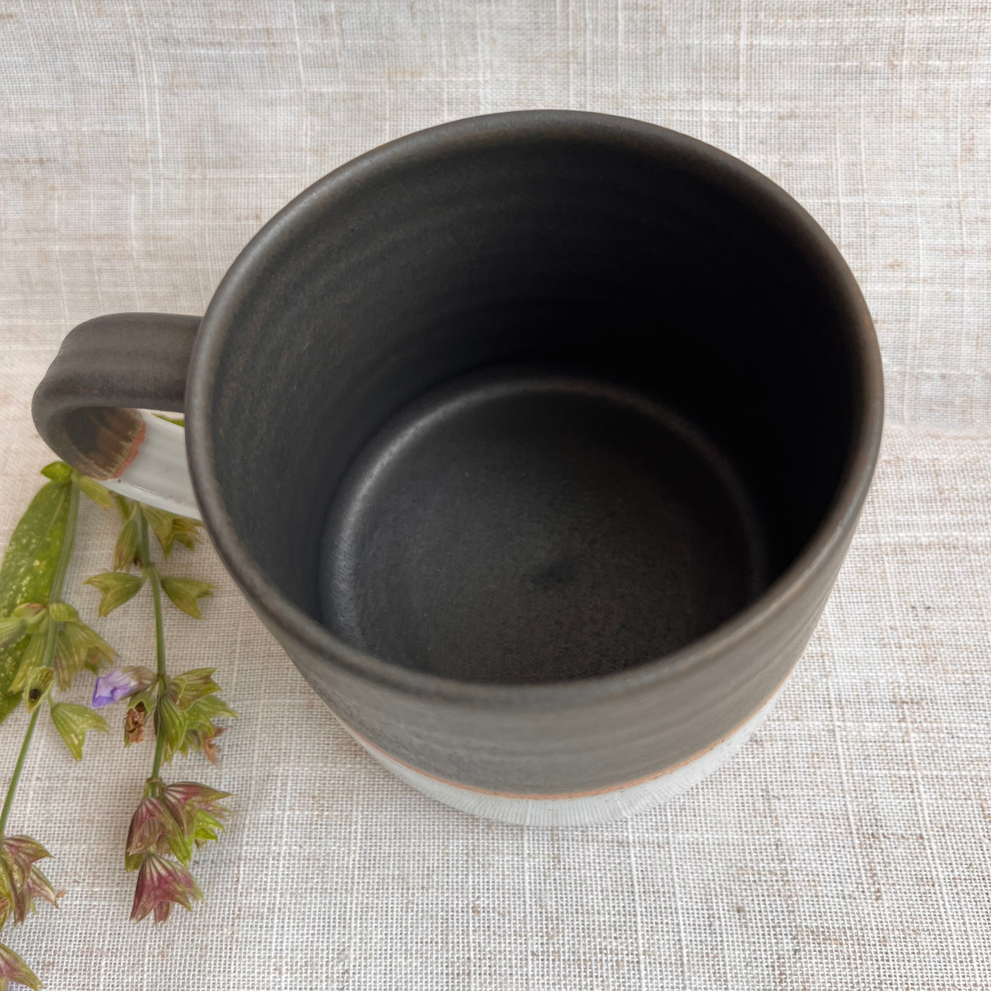 Forest Handmade Ceramic Mug Green & White