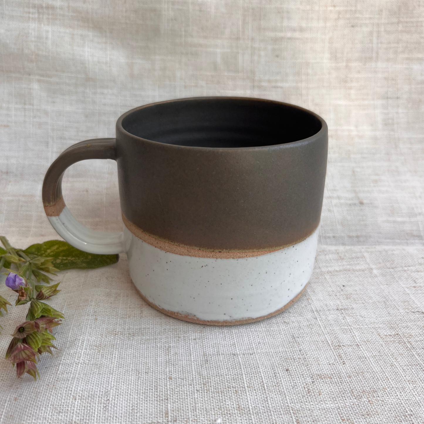 Forest Handmade Ceramic Mug Green & White
