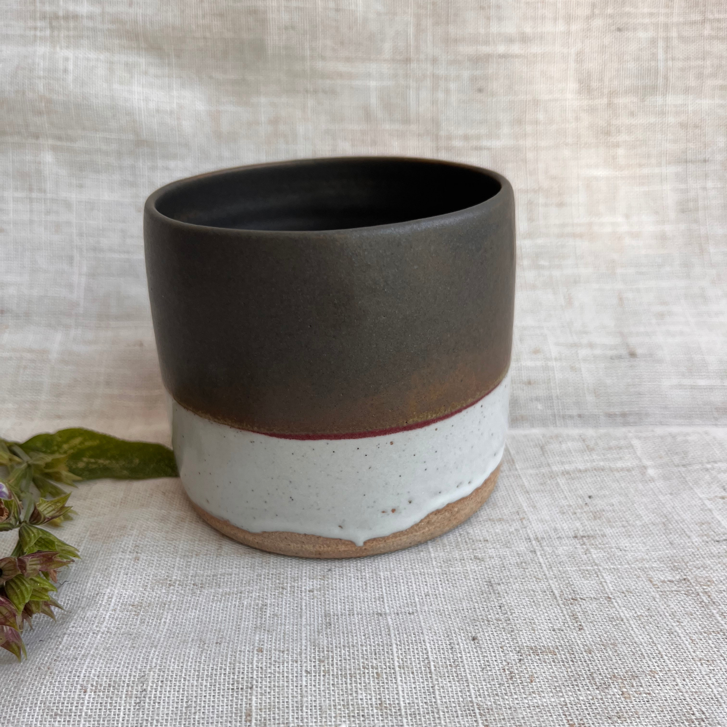 Forest Handmade Ceramic Mug Green & White