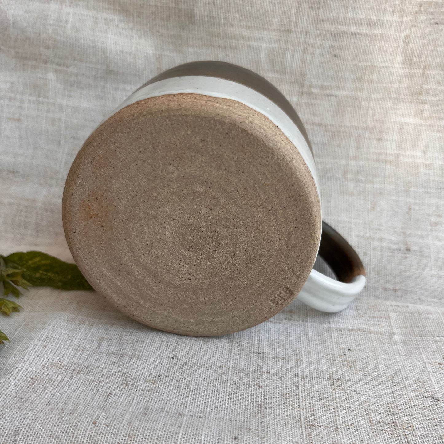 Forest Handmade Ceramic Mug Green & White