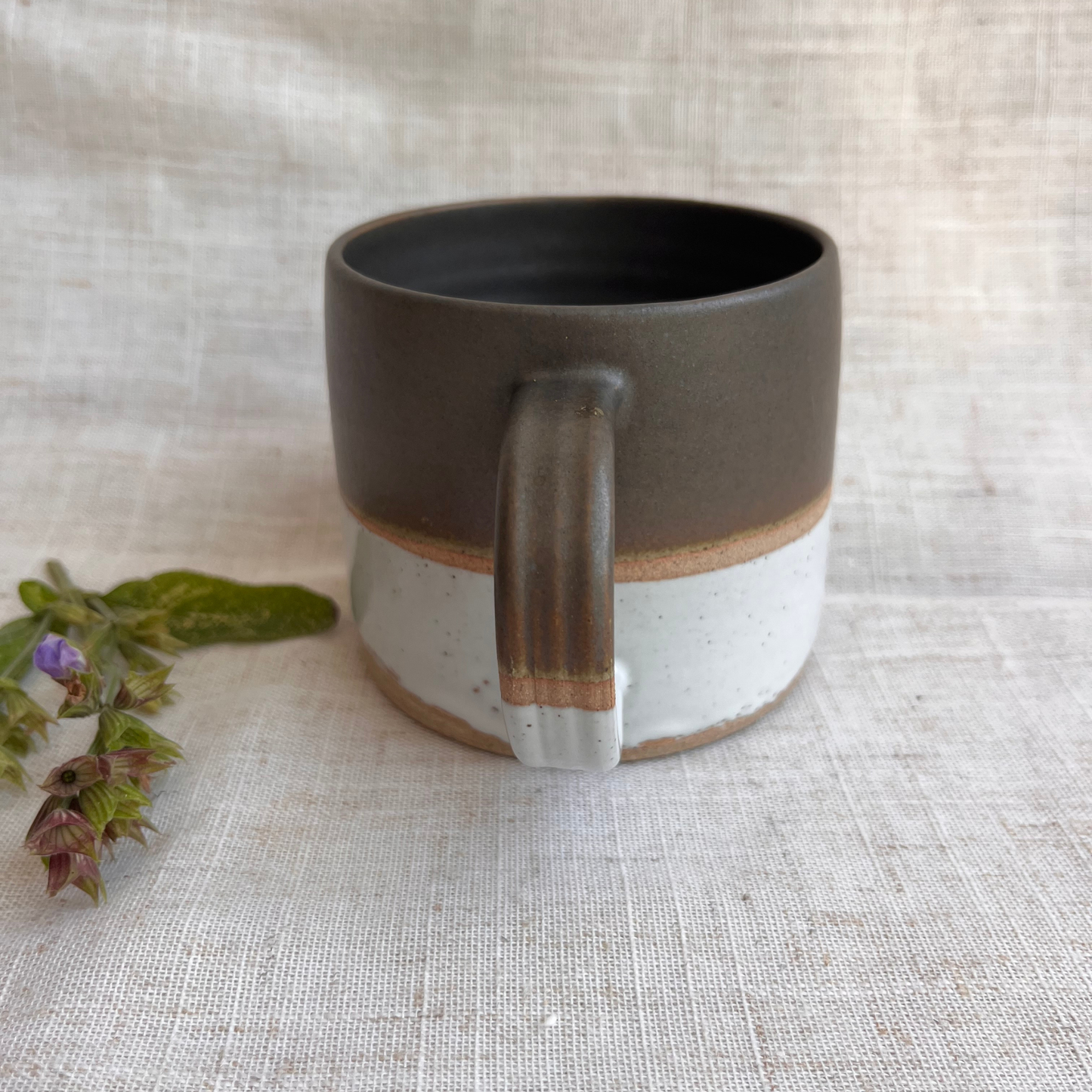 Forest Handmade Ceramic Mug Green & White