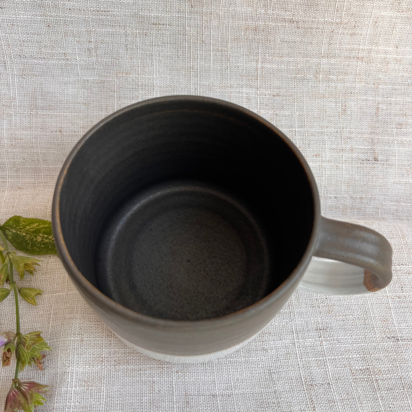 Forest Handmade Ceramic Mug Green & White