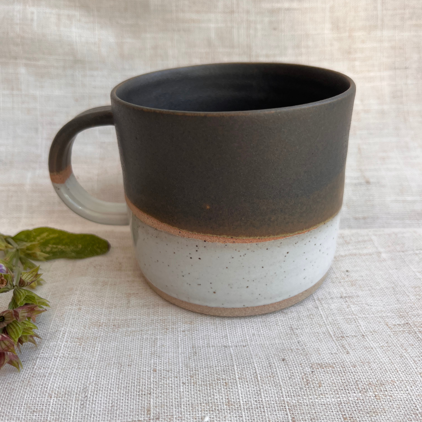 Forest Handmade Ceramic Mug Green & White