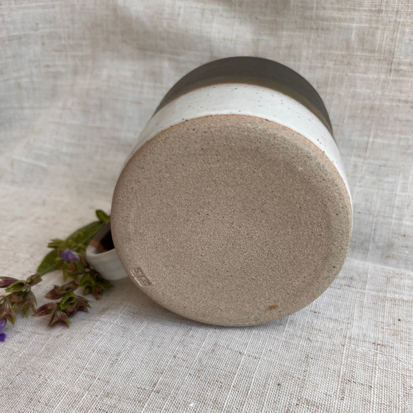 Forest Handmade Ceramic Mug Green & White