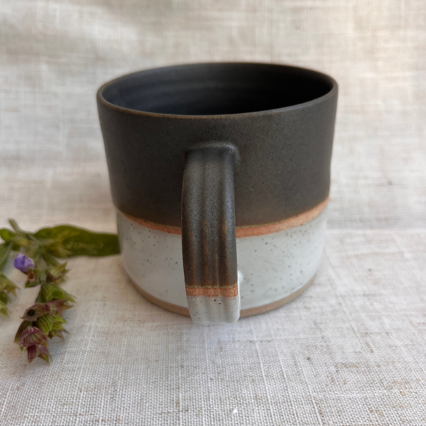 Forest Handmade Ceramic Mug Green & White