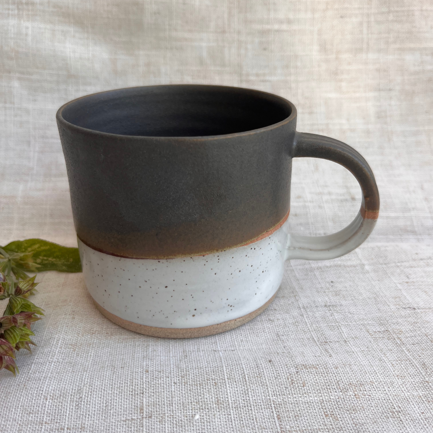 Forest Handmade Ceramic Mug Green & White