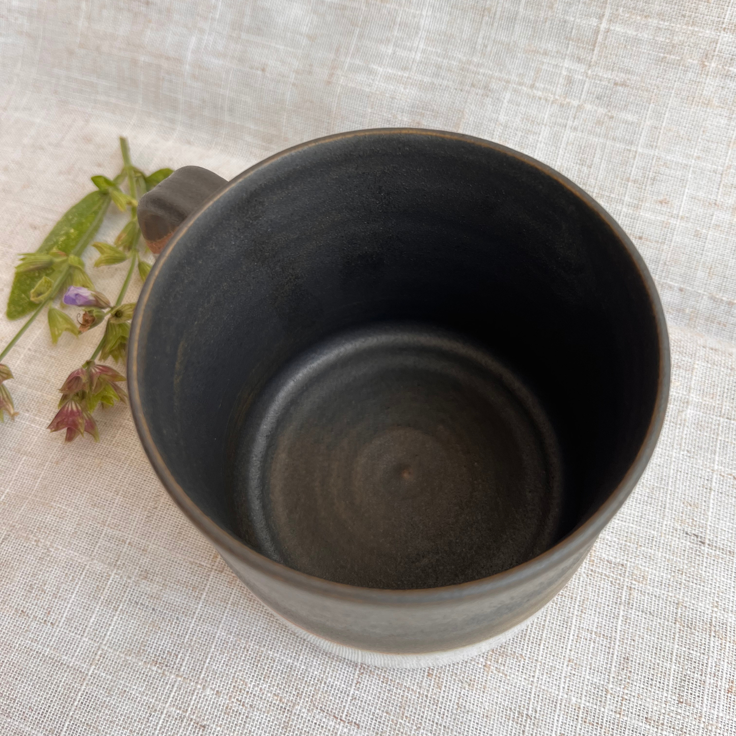 Forest Handmade Ceramic Mug Green & White