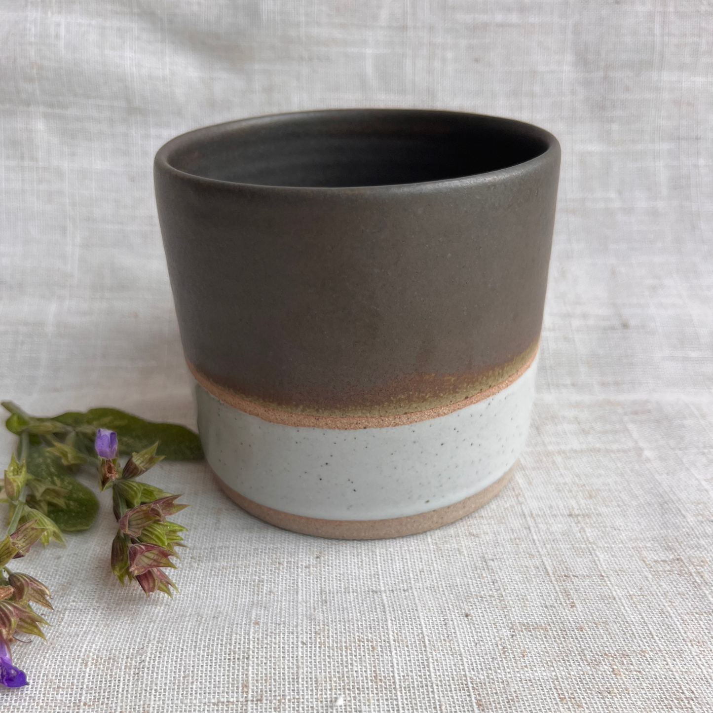 Forest Handmade Ceramic Mug Green & White