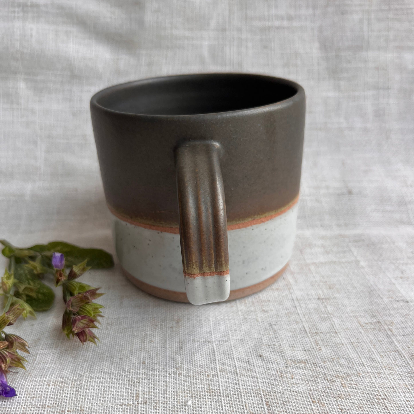Forest Handmade Ceramic Mug Green & White