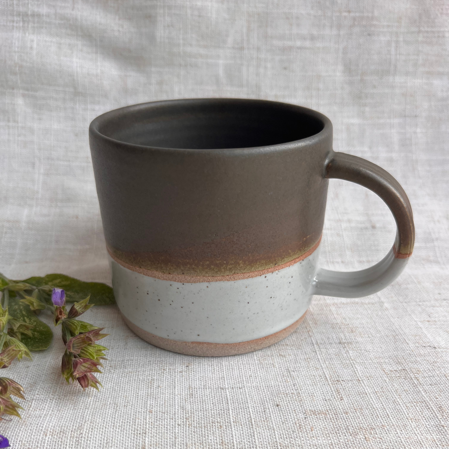 Forest Handmade Ceramic Mug Green & White