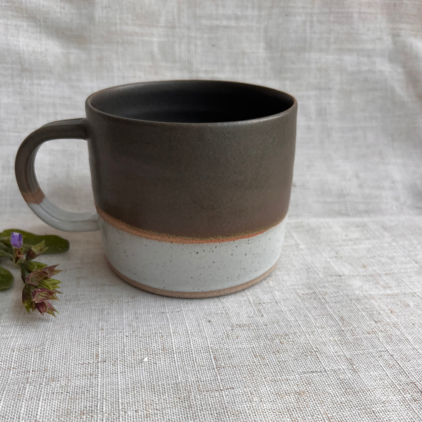 Forest Handmade Ceramic Mug Green & White