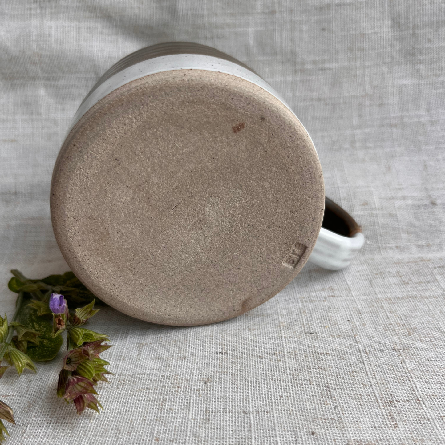 Forest Handmade Ceramic Mug Green & White
