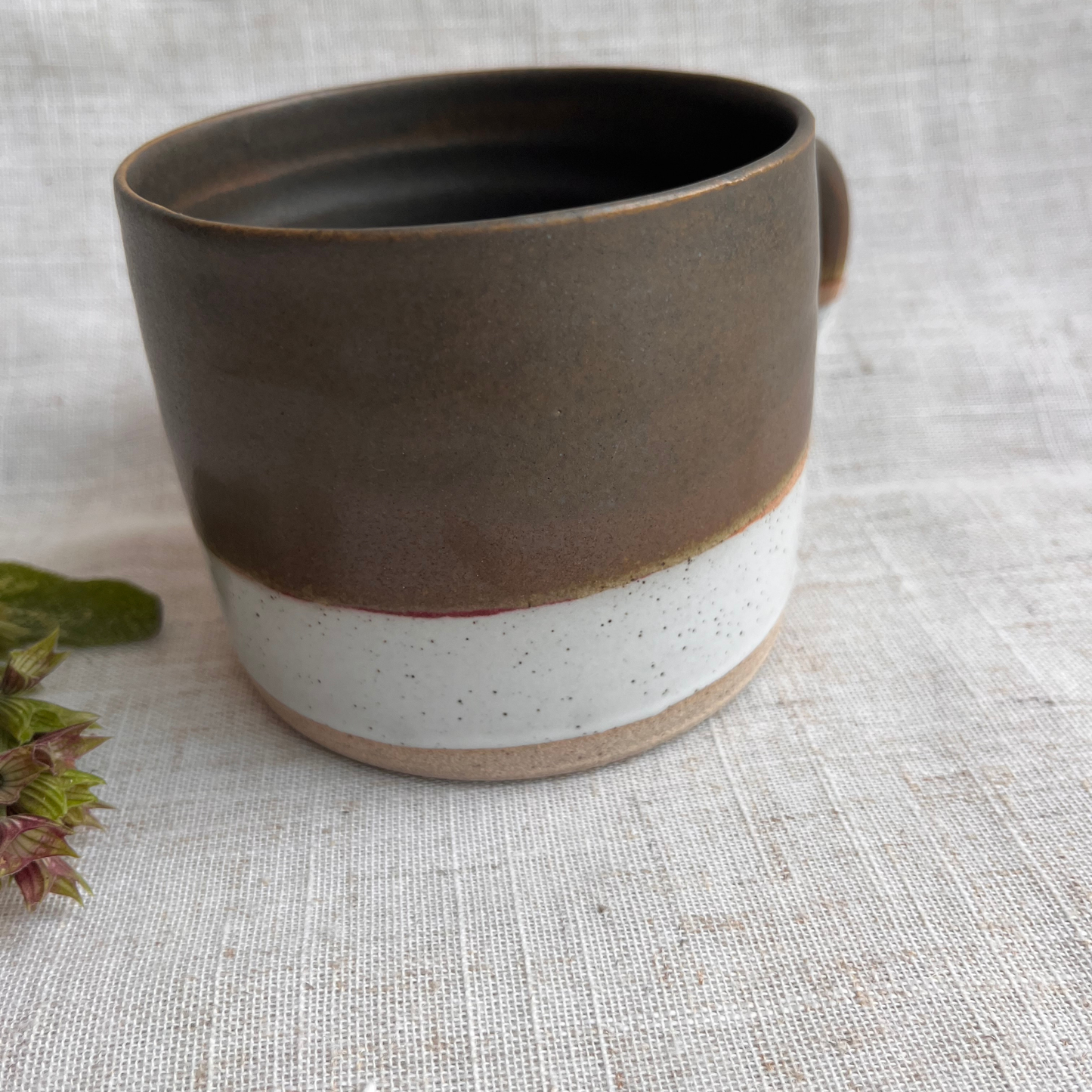 Forest Handmade Ceramic Mug Green & White
