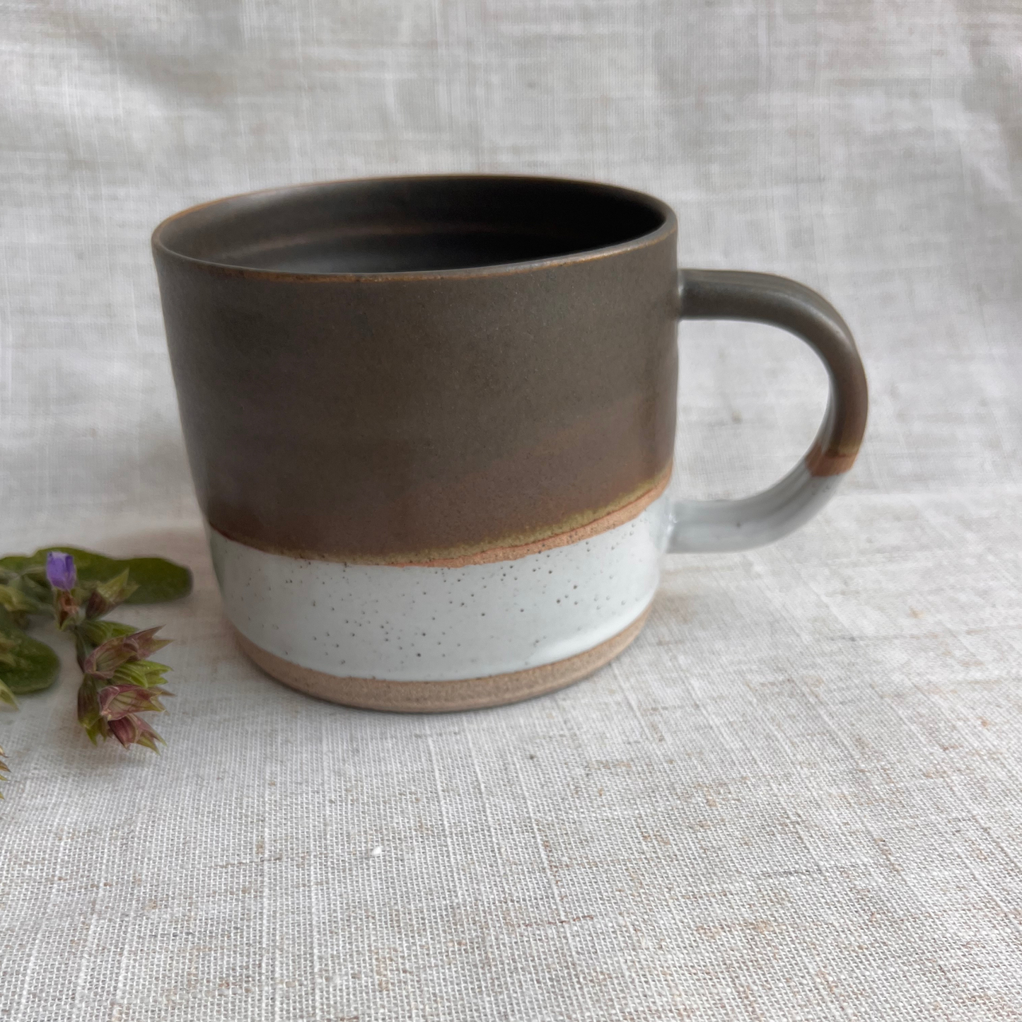 Forest Handmade Ceramic Mug Green & White
