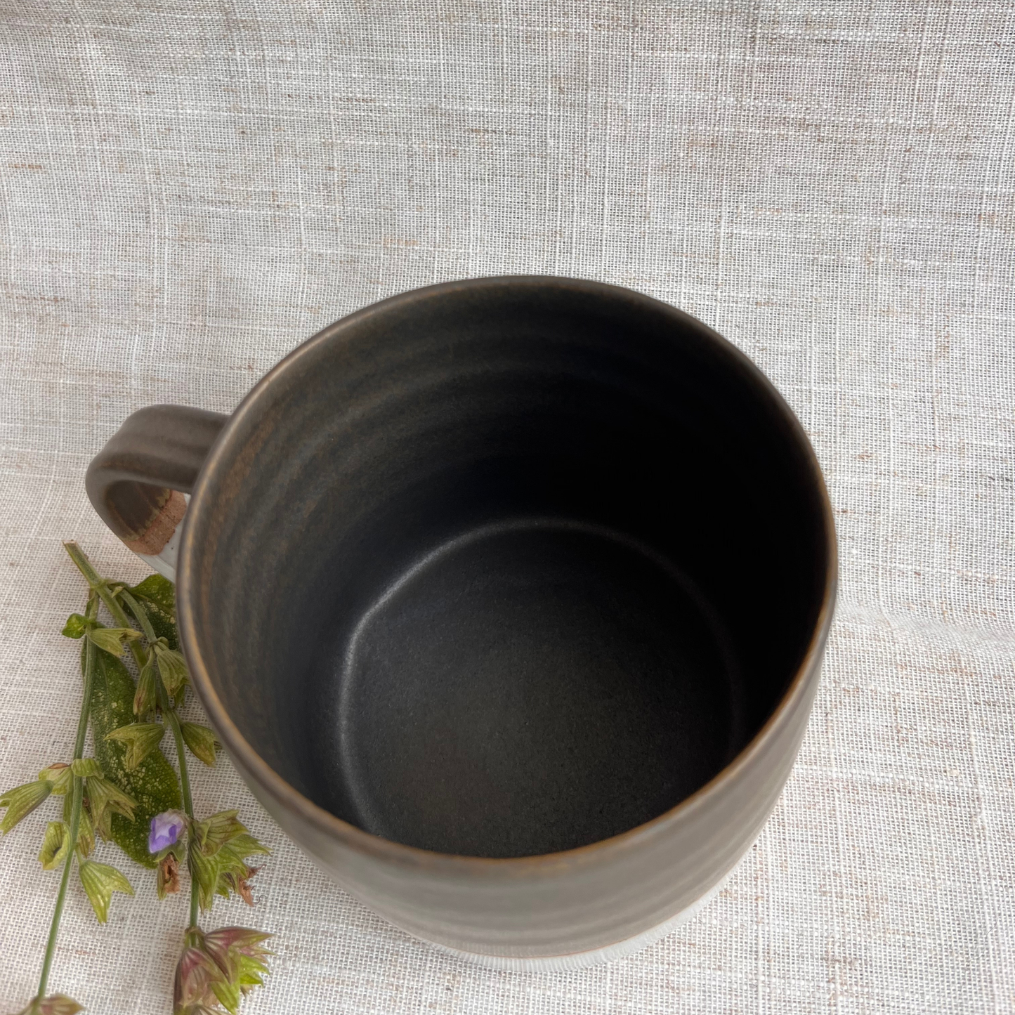 Forest Handmade Ceramic Mug Green & White