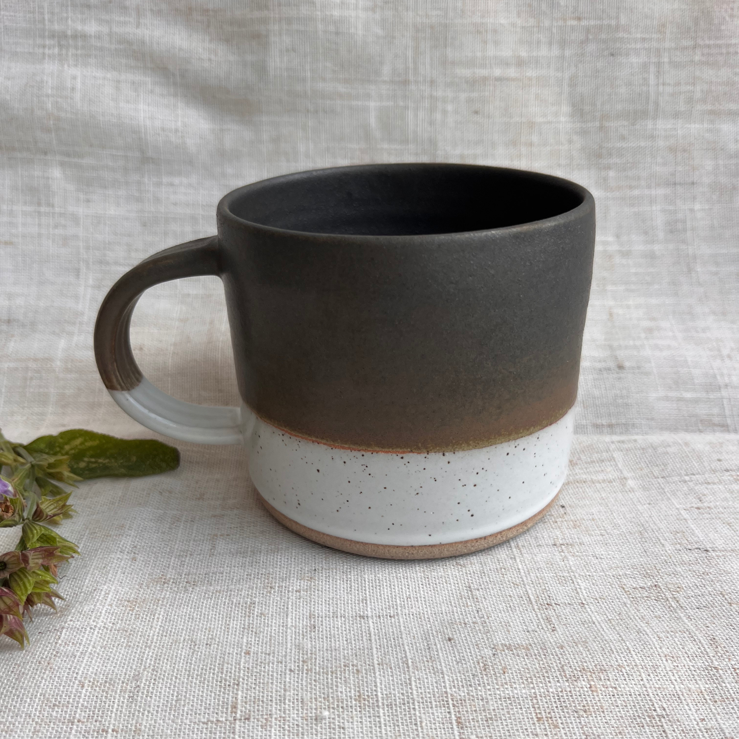 Forest Handmade Ceramic Mug Green & White
