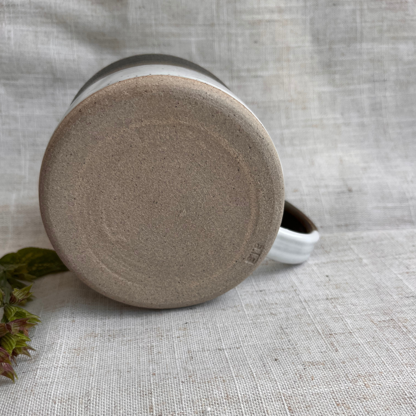 Forest Handmade Ceramic Mug Green & White