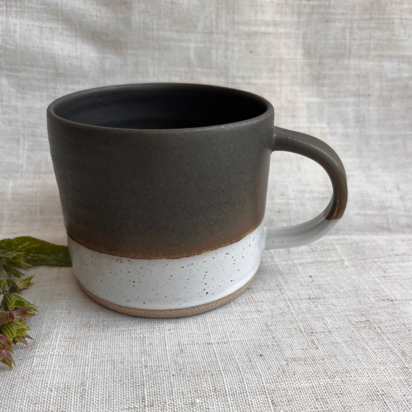 Forest Handmade Ceramic Mug Green & White