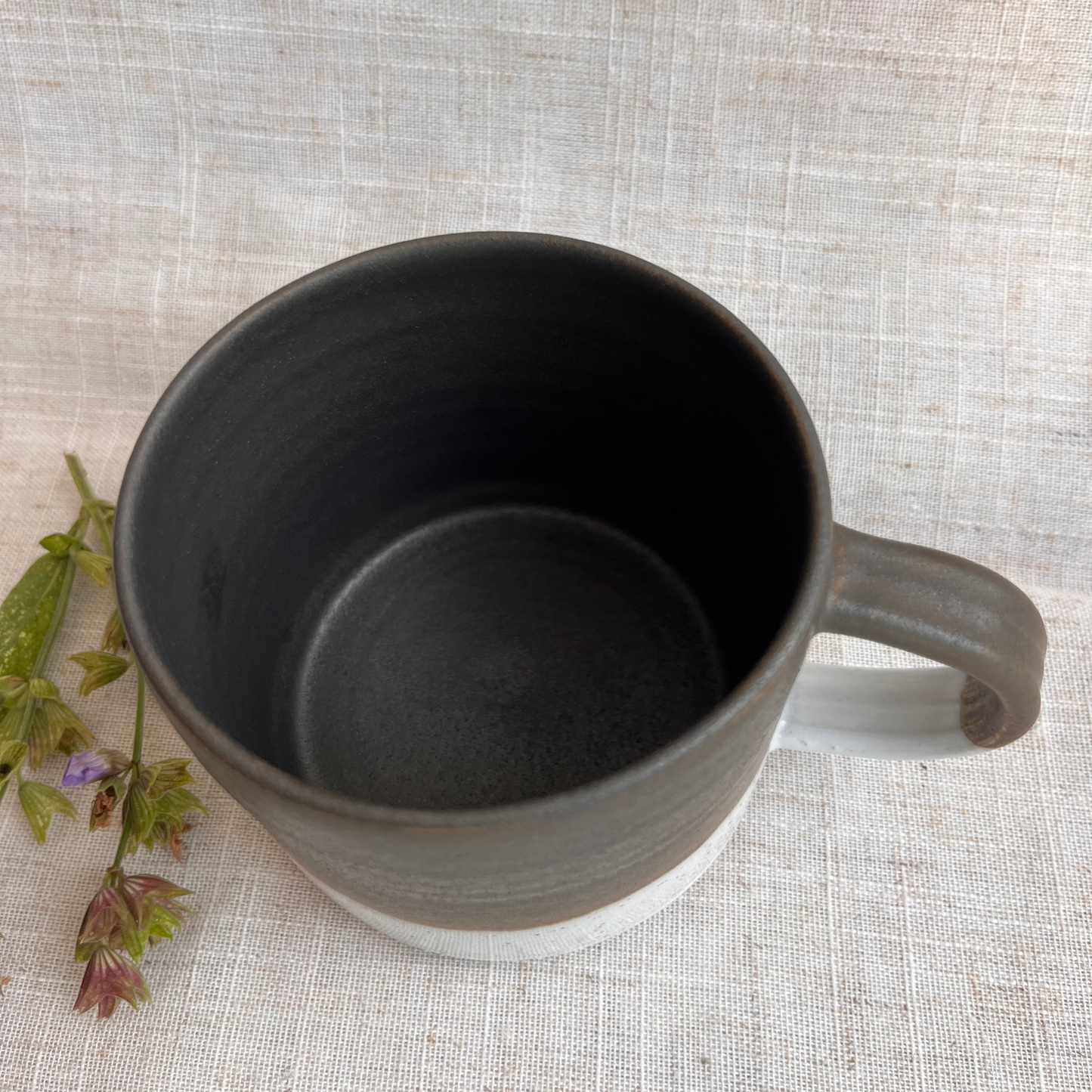Forest Handmade Ceramic Mug Green & White