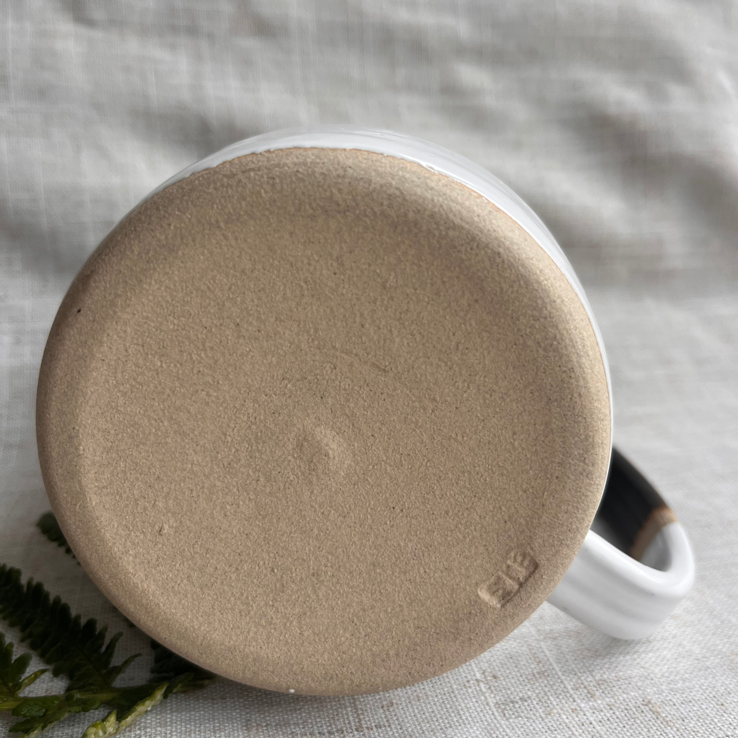 Forest Handmade Ceramic Tankard Dark Green & White