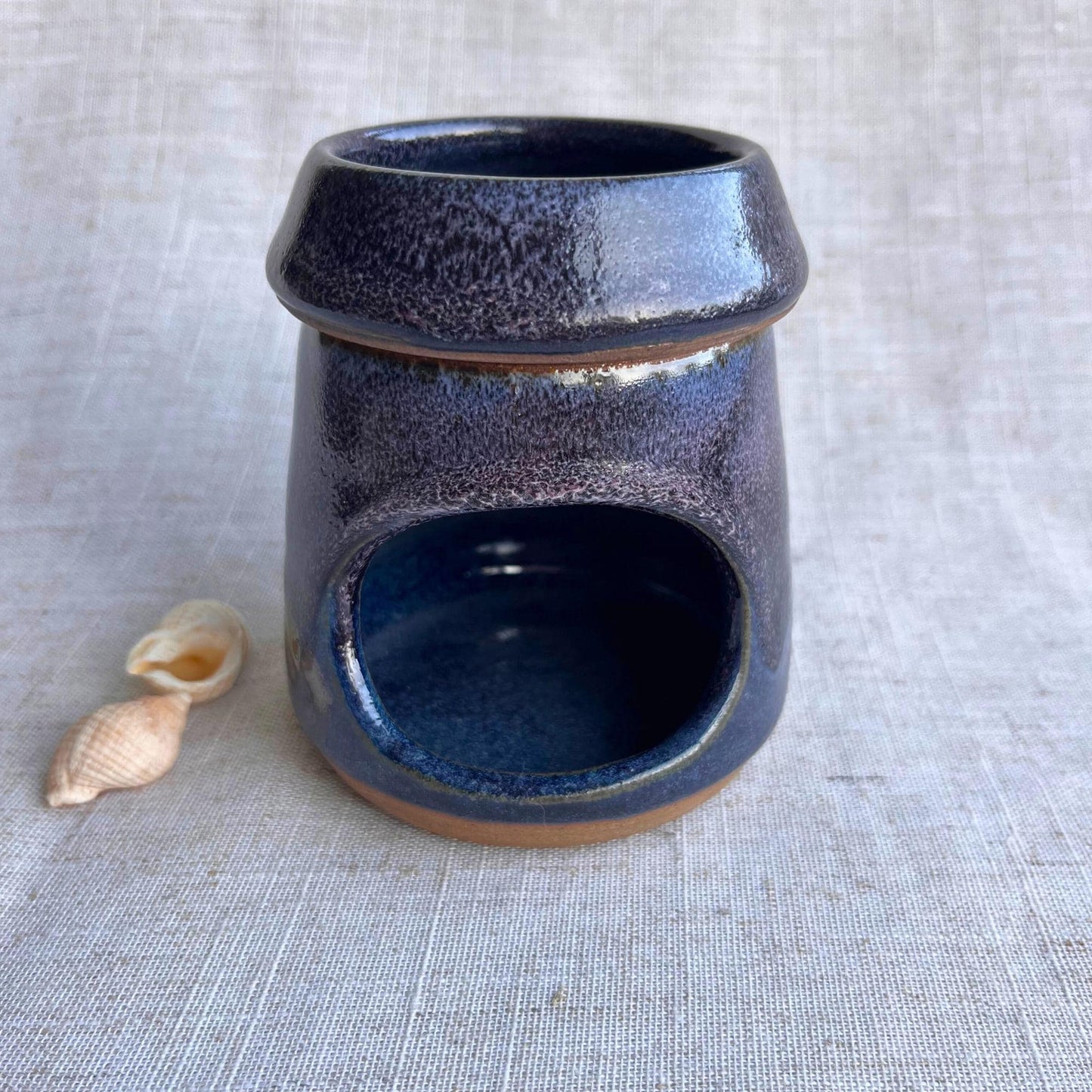 Handmade Coastal Ceramic Wax Melt Burner, Tealight Oil Warmer, unique gift, UK made