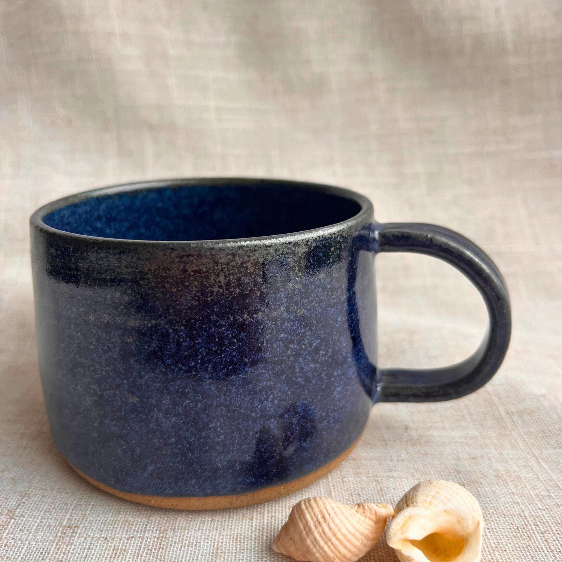 Handmade Ceramic Mug Blue | Everyday Coffee Mug | wheelthrown Mug | Stoneware Tea Mug | Handmade Pottery Mug | Thrown Clay Cup | UK Made